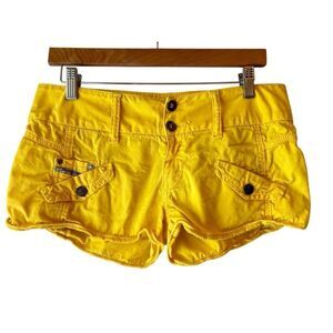 Vintage Diesel Industry Yellow Low Rise Micro Shorts Women’s Sz 8 Y2K Festival